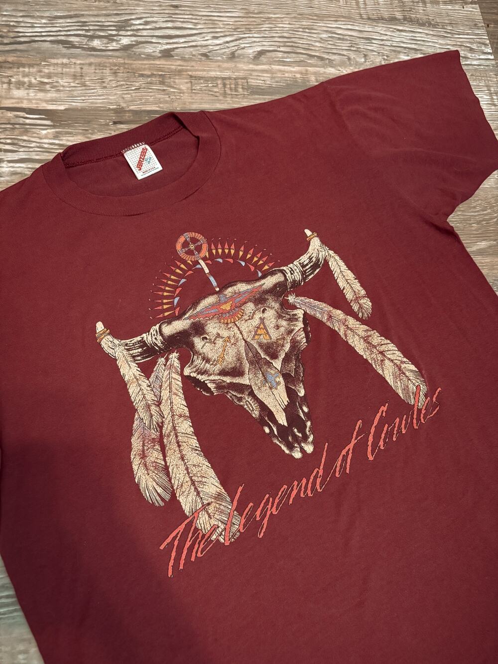 vintage native bison bull skull tee tshirt